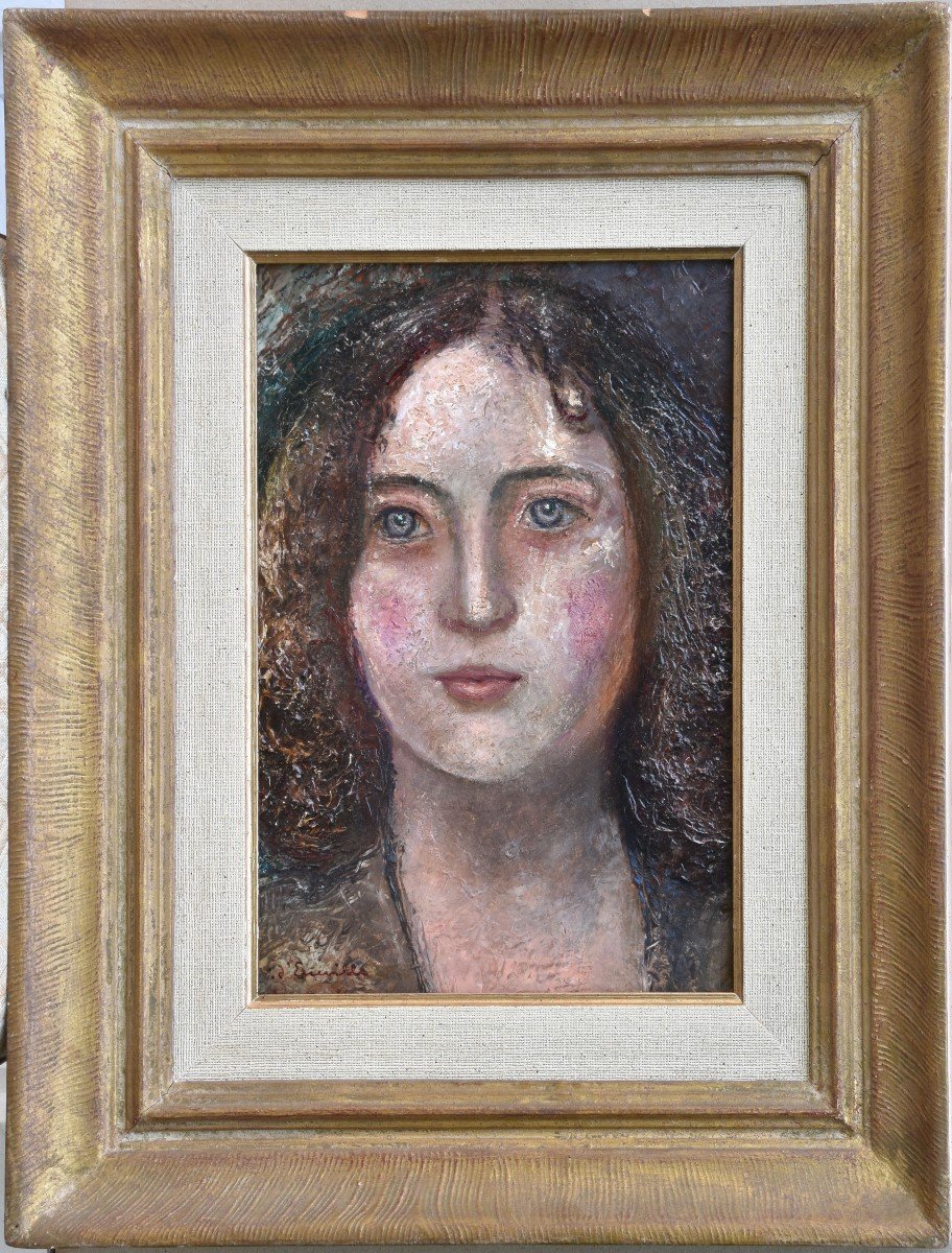 Wenceslas d'Erceville "portrait Of A Woman" Oil On Canvas 30x22